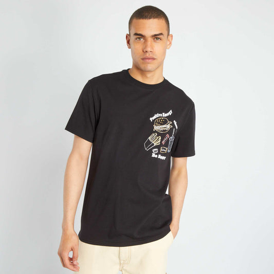T-shirt en jersey avec imprim noir