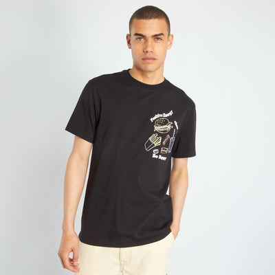 T-shirt en jersey avec imprim noir