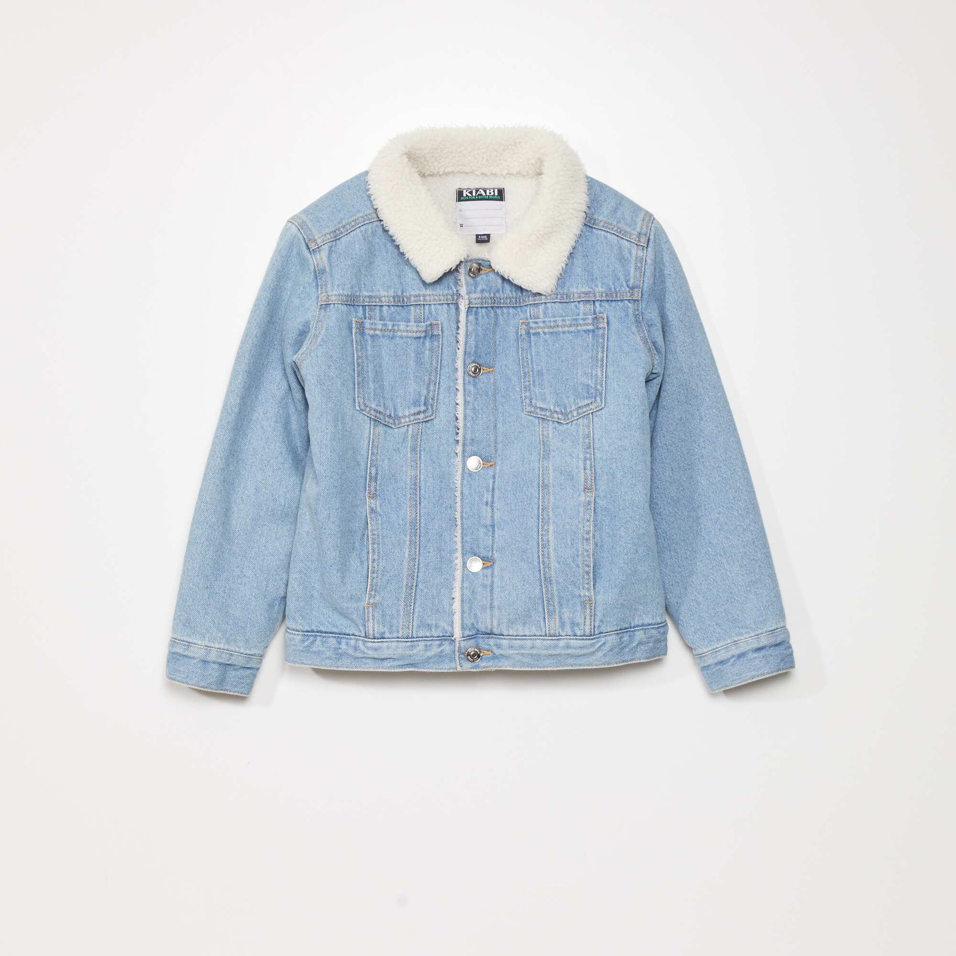 Veste denim col sherpa Denim clair