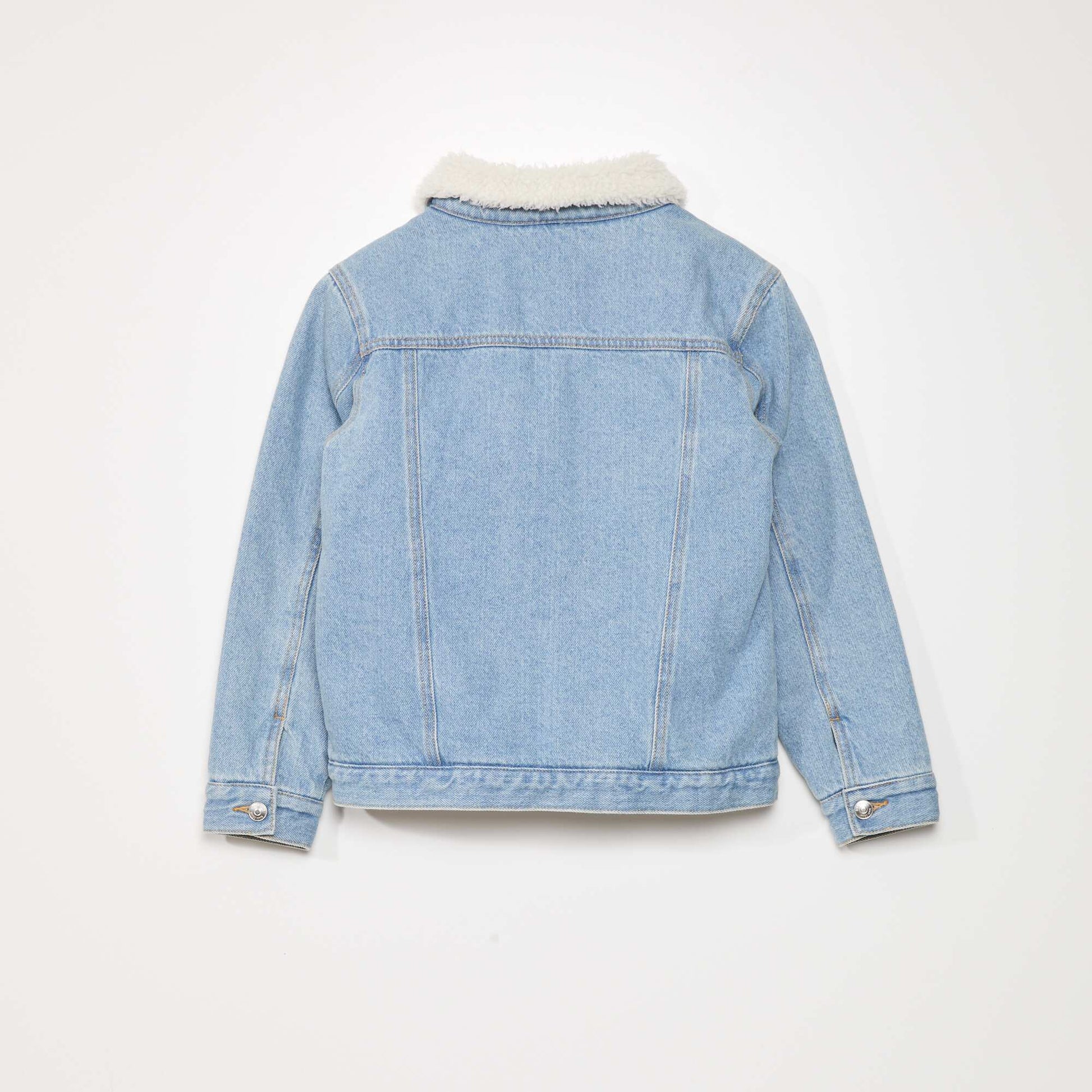 Veste denim col sherpa Denim clair