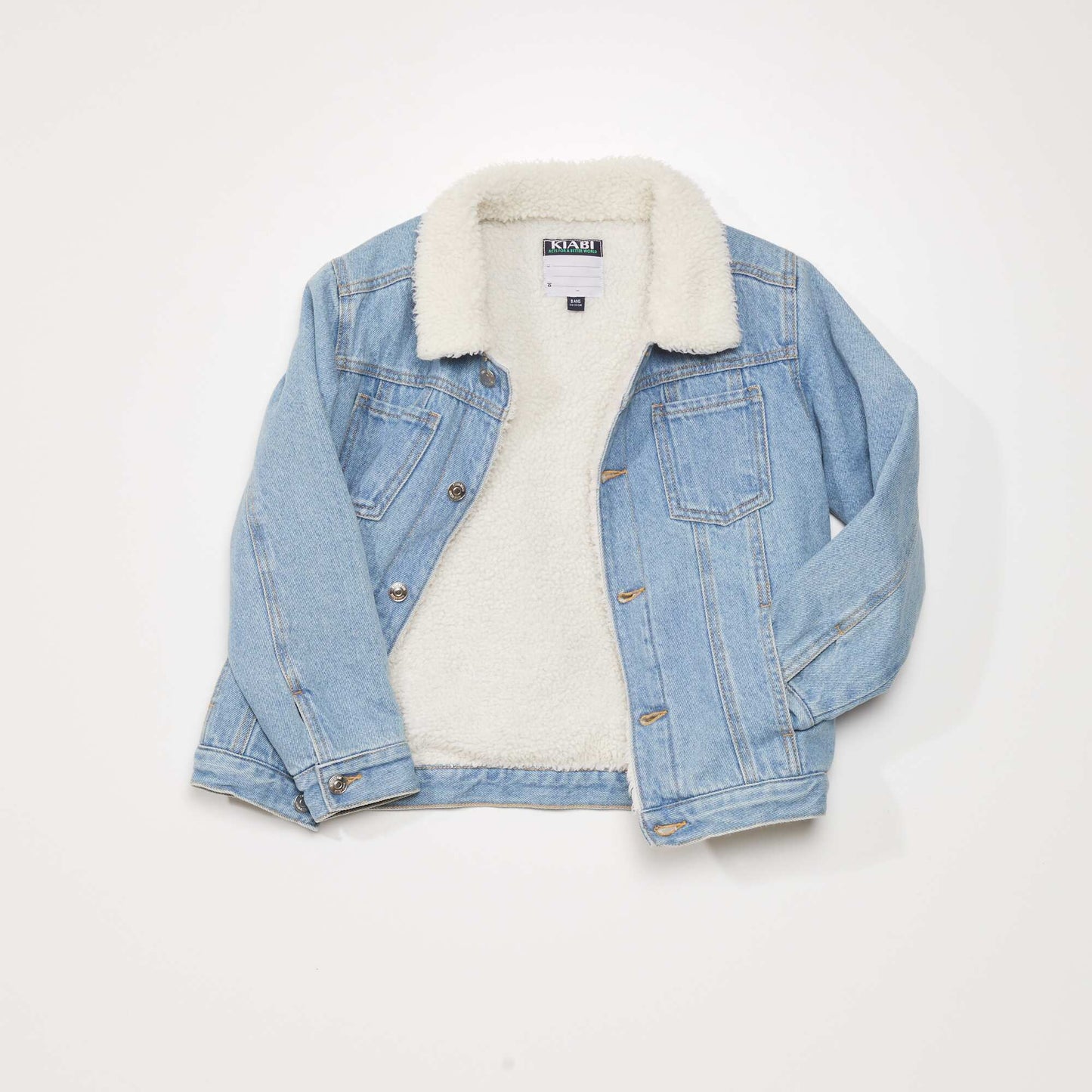 Veste denim col sherpa Denim clair