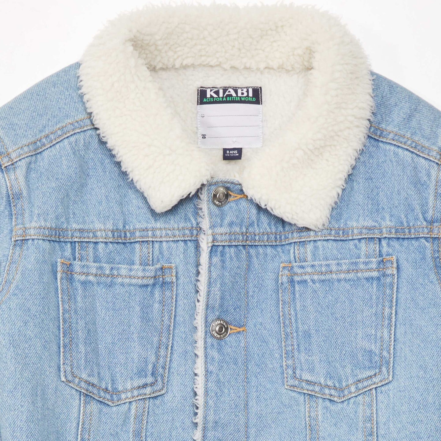 Veste denim col sherpa Denim clair