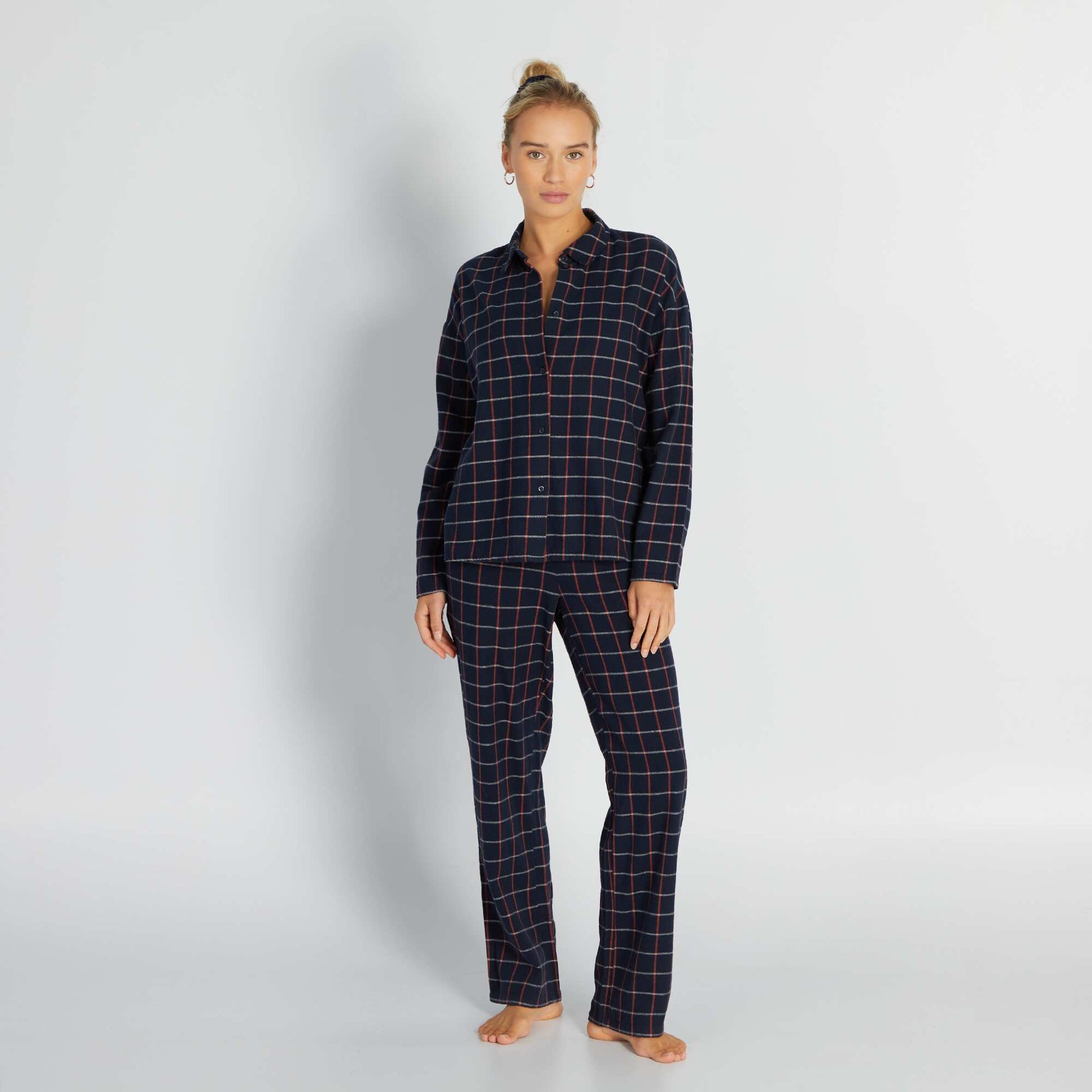 Ensemble pyjama long en flanelle - 2 pi ces Marine