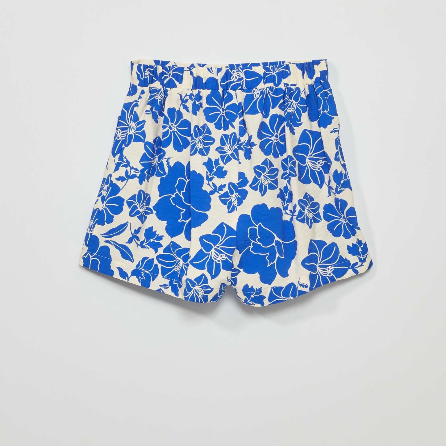 Short fluide blanc/bleu