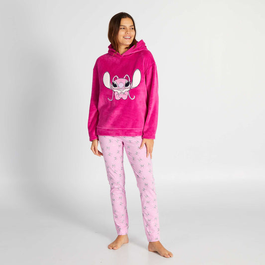 Ensemble pyjama sweat polaire + pantalon jersey 'Stitch' - 2 pi ces Rose