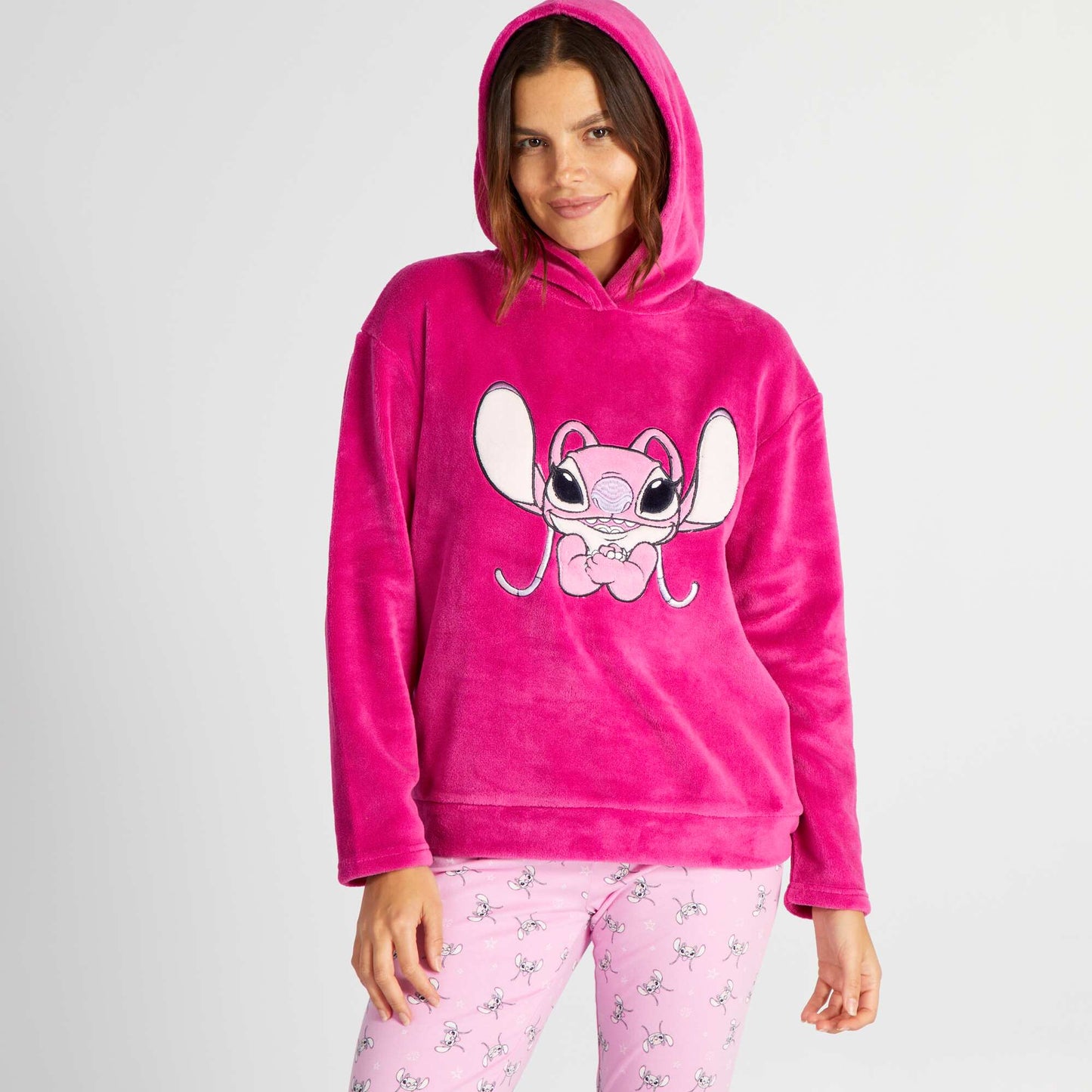 Ensemble pyjama sweat polaire + pantalon jersey 'Stitch' - 2 pi ces Rose