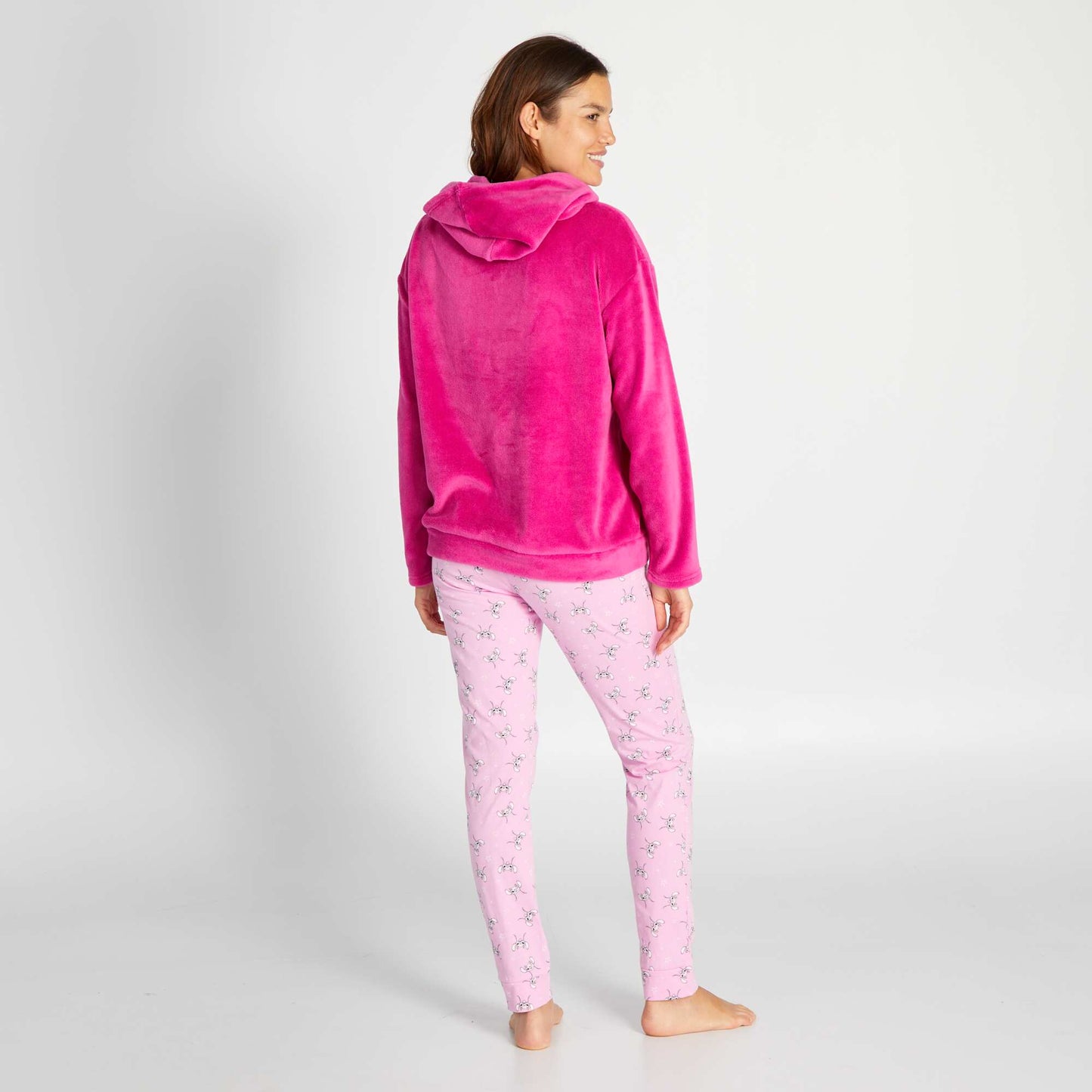 Ensemble pyjama sweat polaire + pantalon jersey 'Stitch' - 2 pi ces Rose