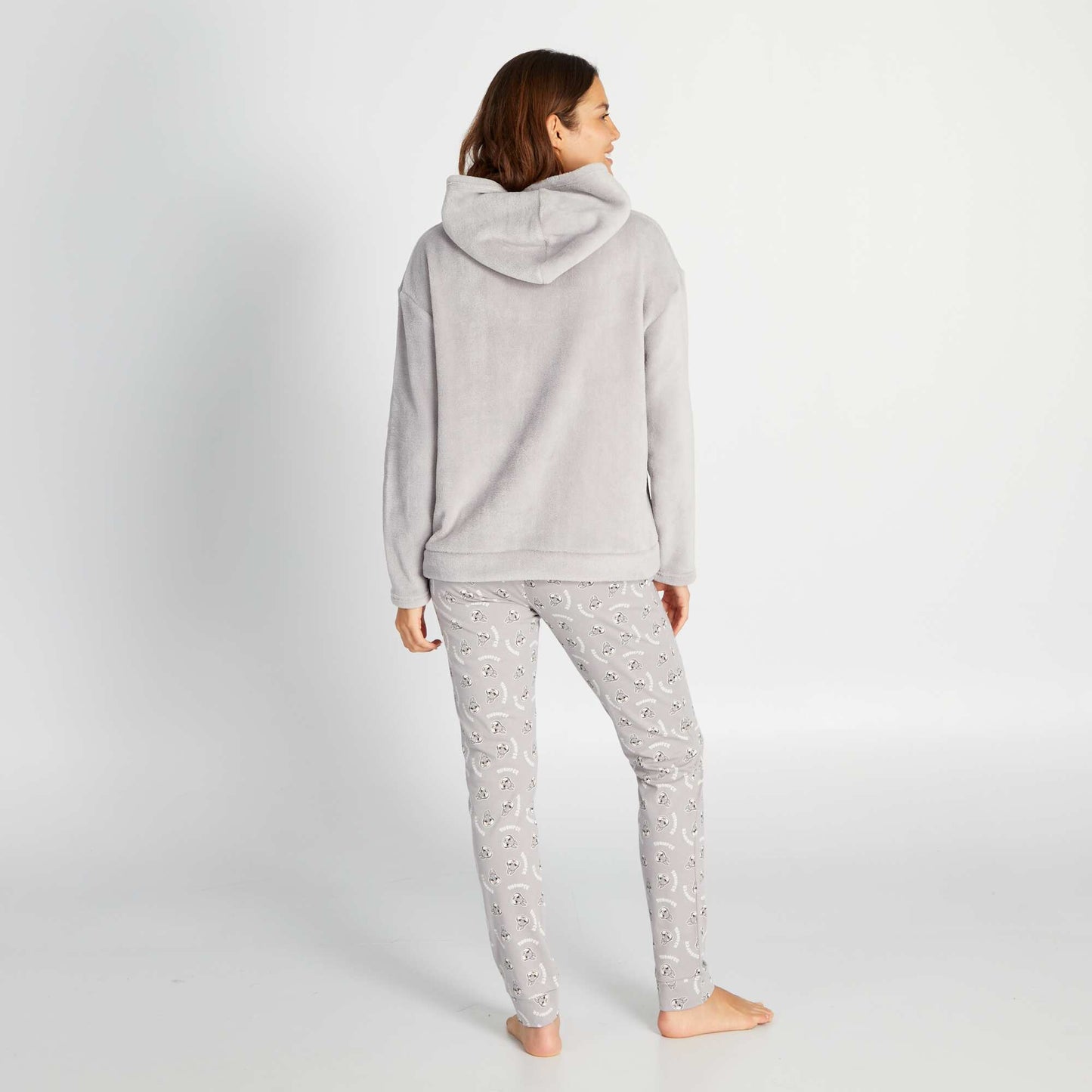 Ensemble pyjama sweat polaire + pantalon jersey 'Pan-Pan' - 2 pi ces Gris