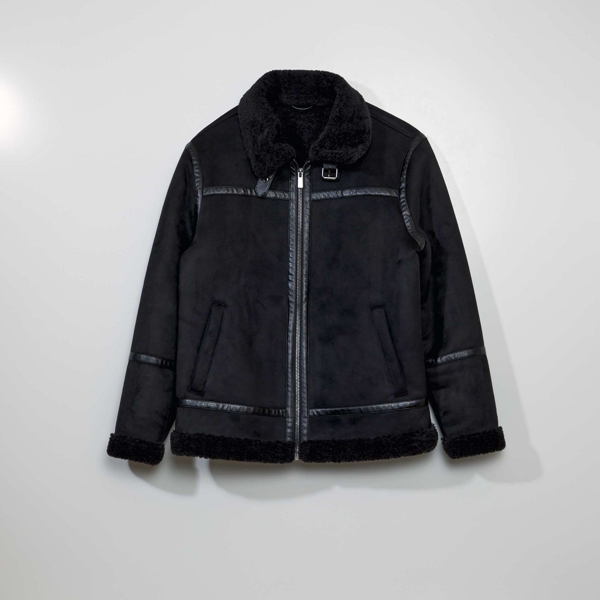 Blouson aviateur en suedine Noir