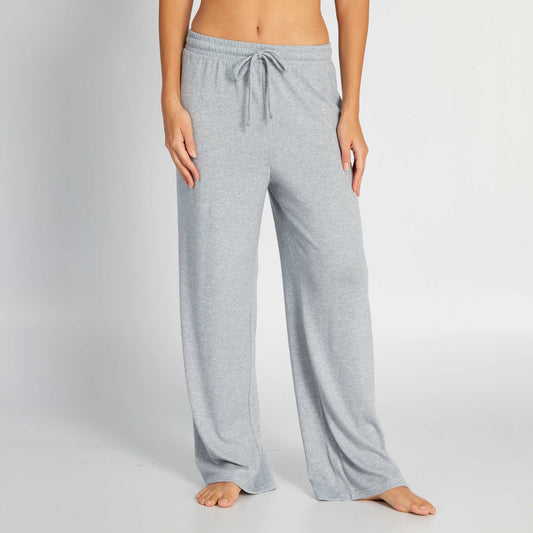 Pantalon de pyjama en maille doudou Gris