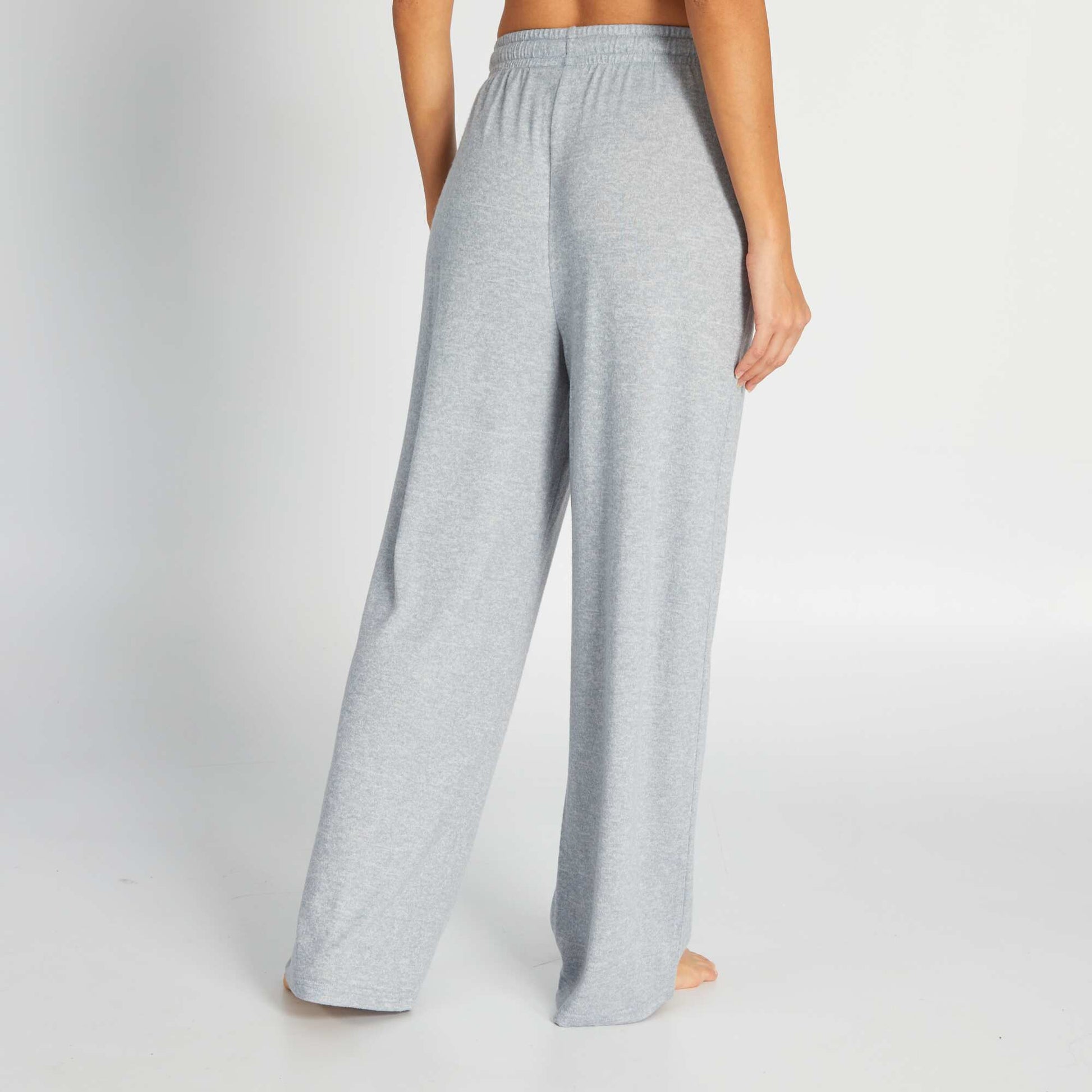 Pantalon de pyjama en maille doudou Gris