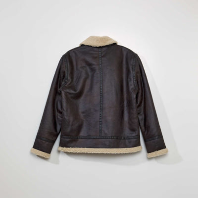 Blouson fa on aviateur avec sherpa Marron