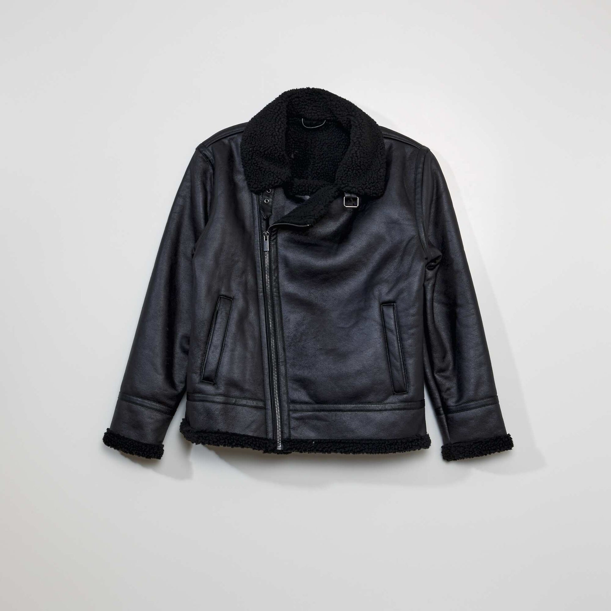 Blouson fa on aviateur avec sherpa noir