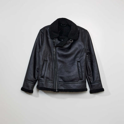 Blouson fa on aviateur avec sherpa noir