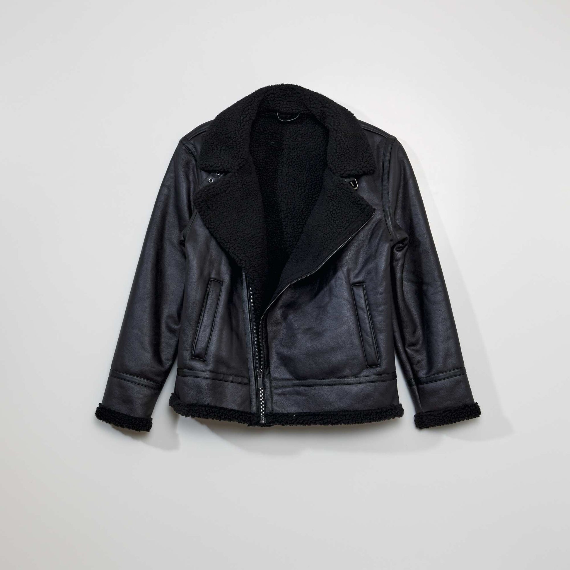 Blouson fa on aviateur avec sherpa noir