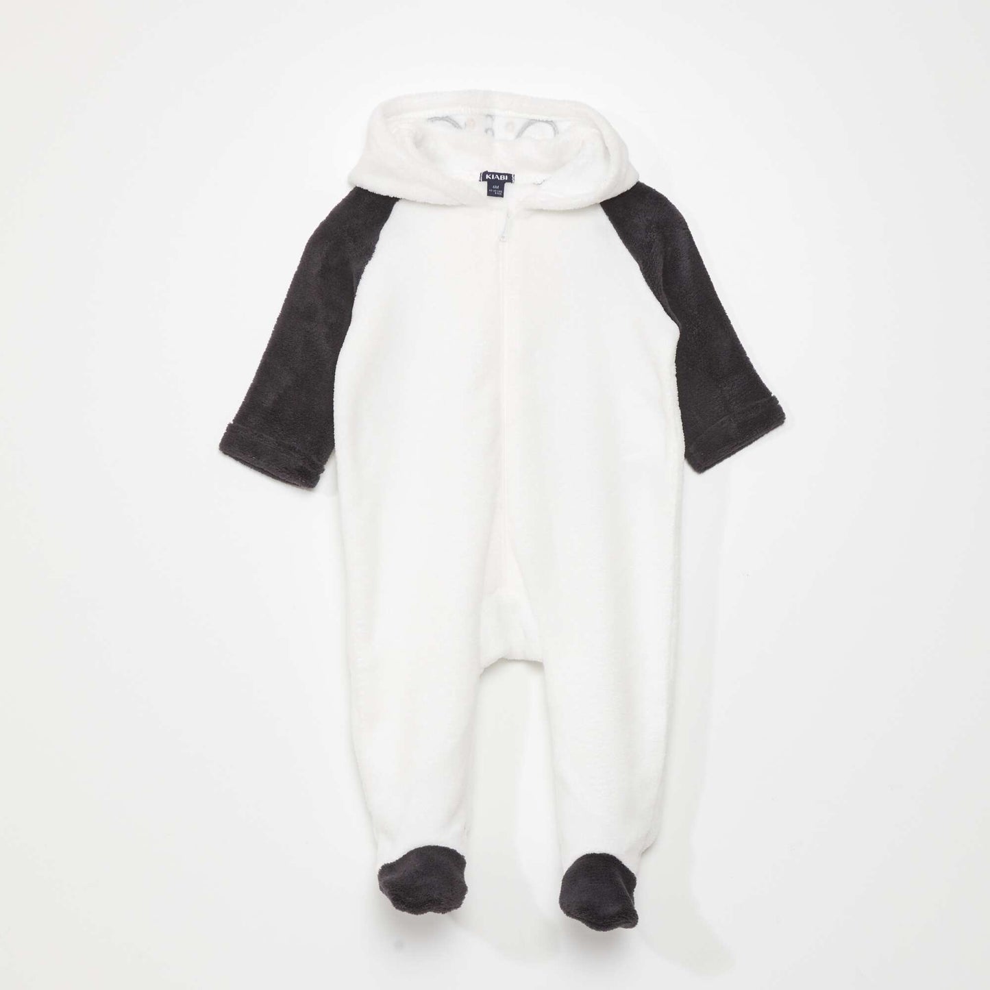 Combinaison polaire capuche 'panda' Noir/blanc