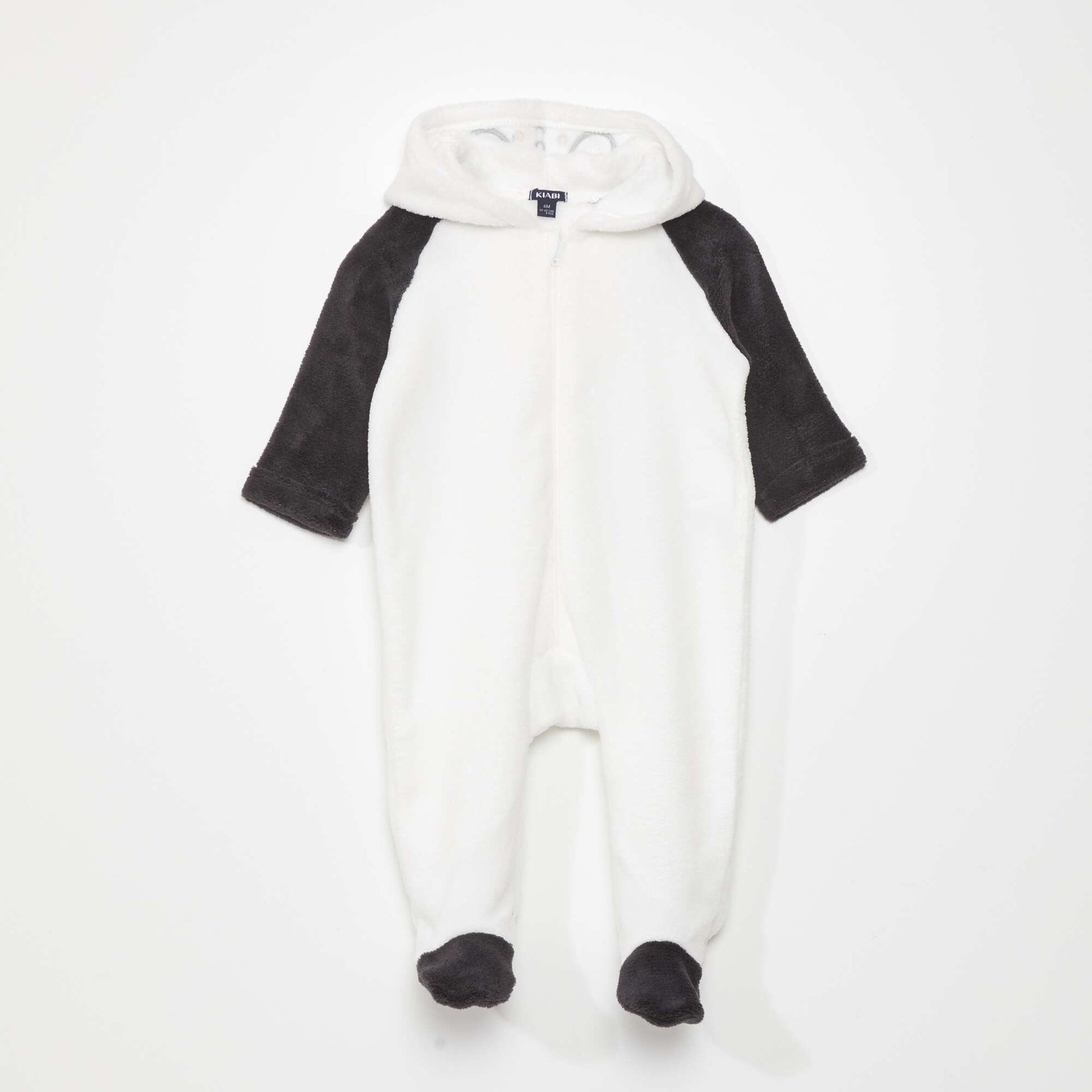 Combinaison polaire capuche 'panda' Noir/blanc