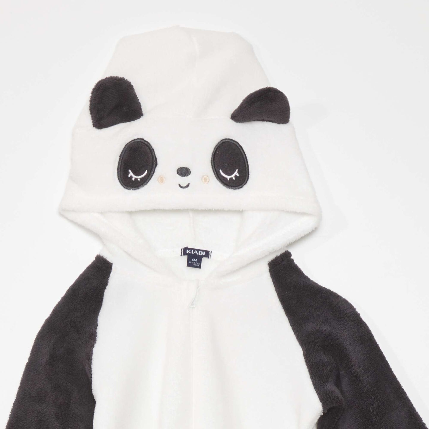 Combinaison polaire capuche 'panda' Noir/blanc