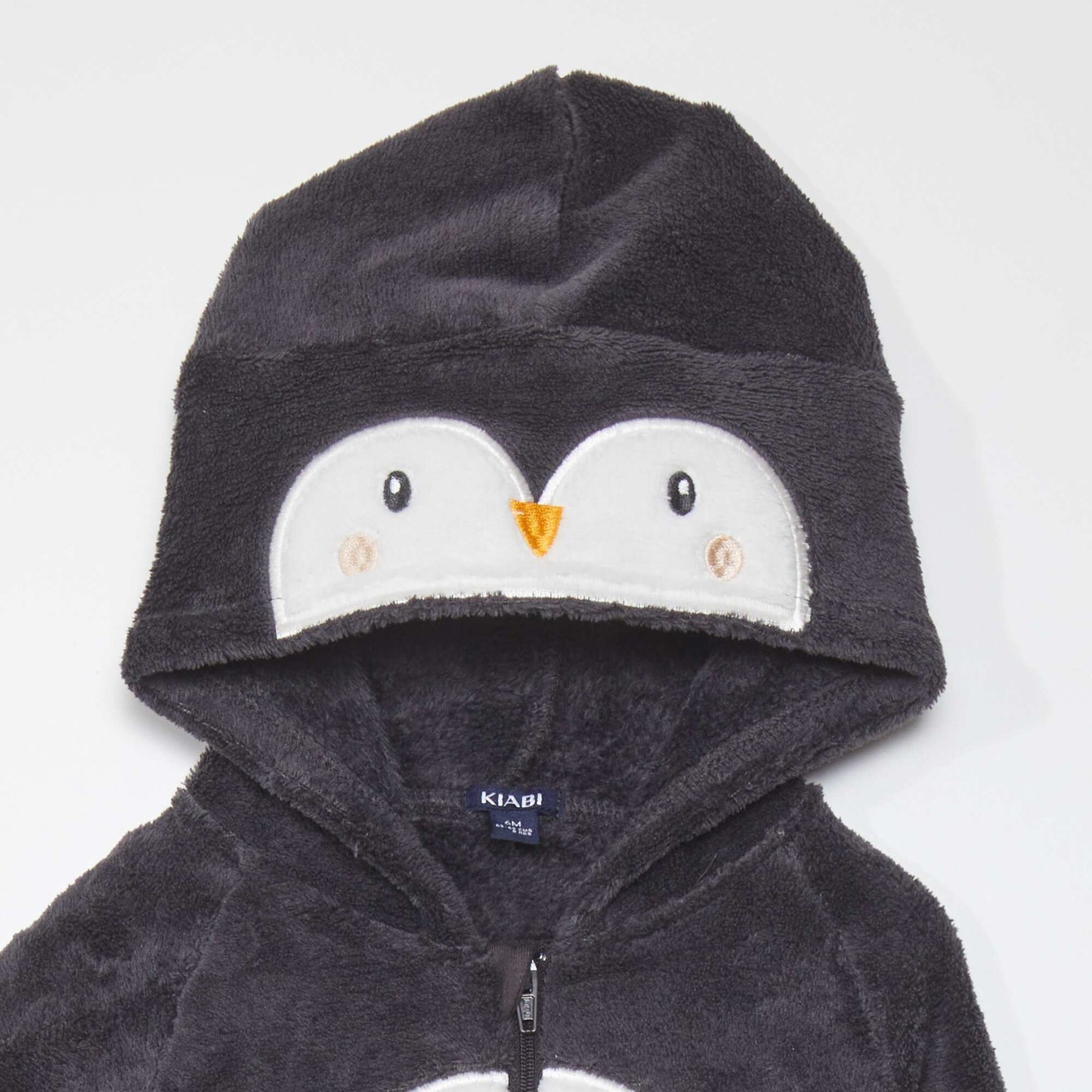 Combinaison polaire capuche 'panda' Gris