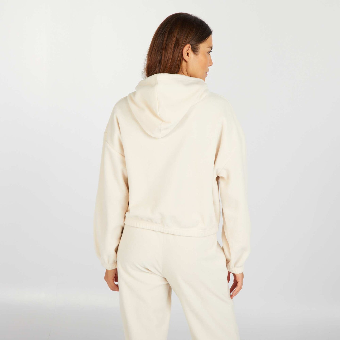 Sweat polaire capuche Blanc