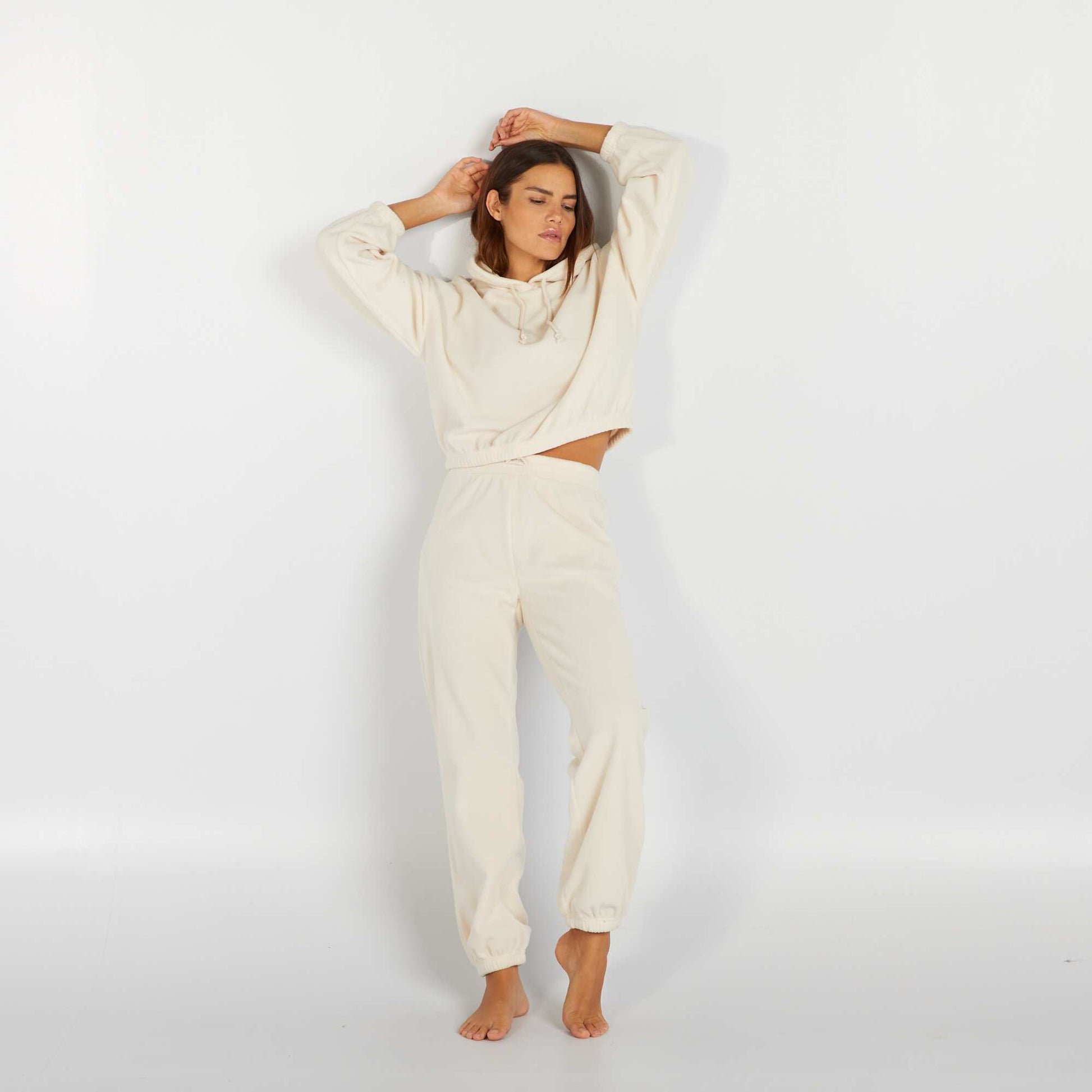 Pantalon de pyjama en polaire BLANC EGG