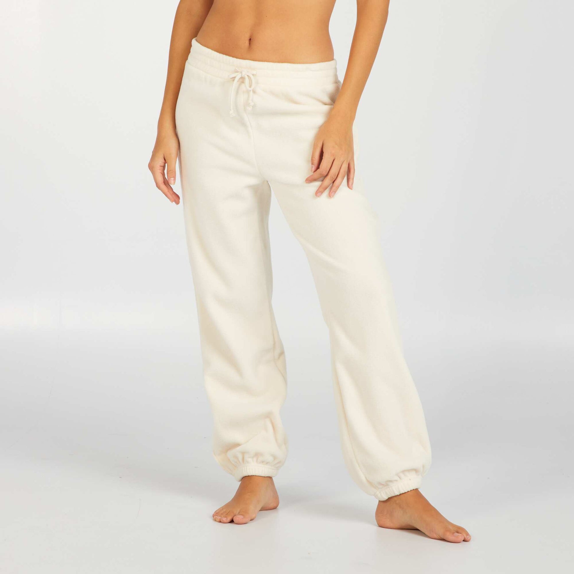 Pantalon de pyjama en polaire BLANC EGG