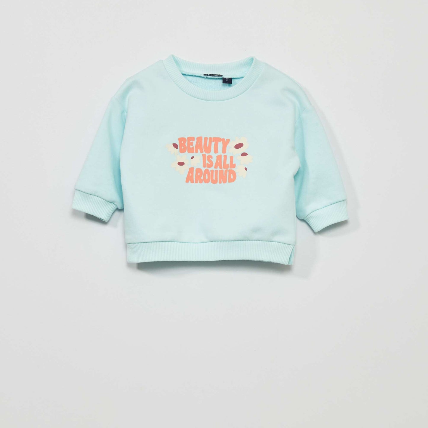 Sweat imprim en french terry Bleu ciel