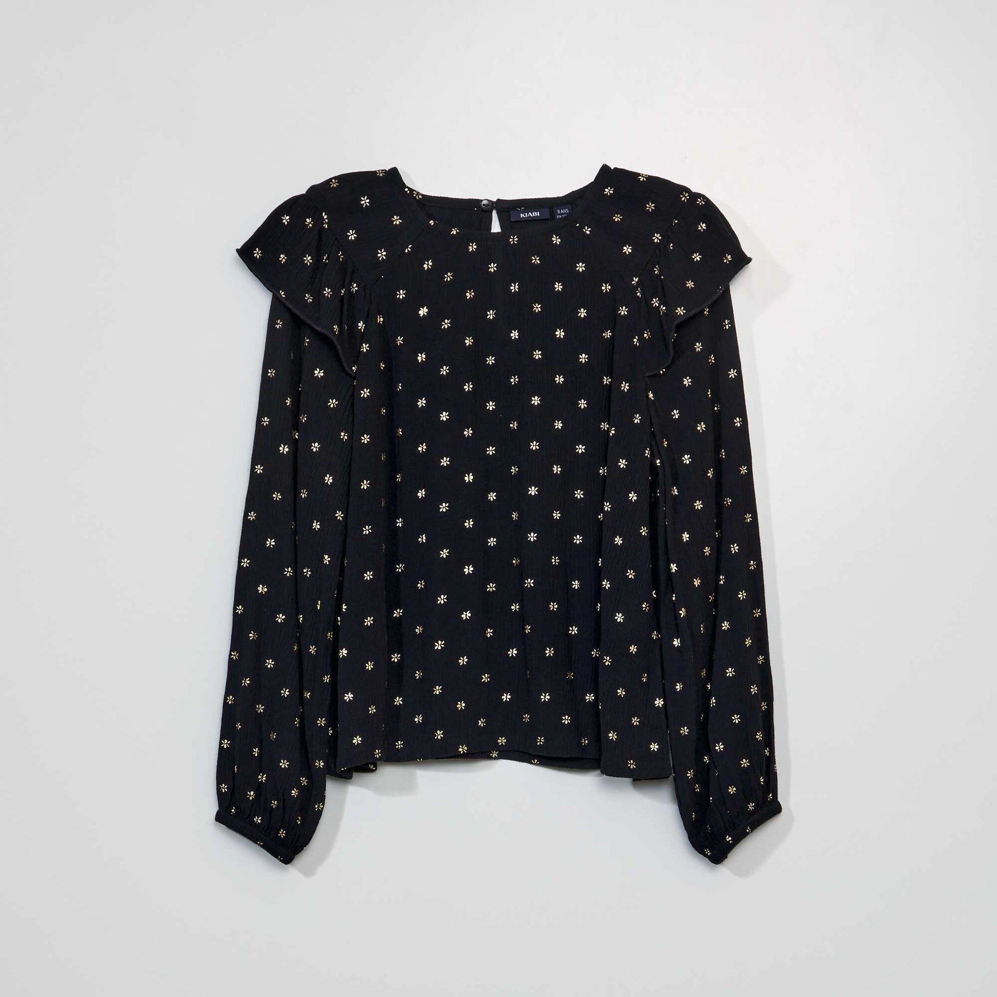 Blouse fluide avec imprim Noir