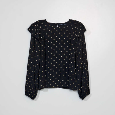 Blouse fluide avec imprim Noir