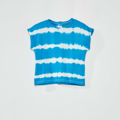 T-shirt en jersey tie and dye Bleu
