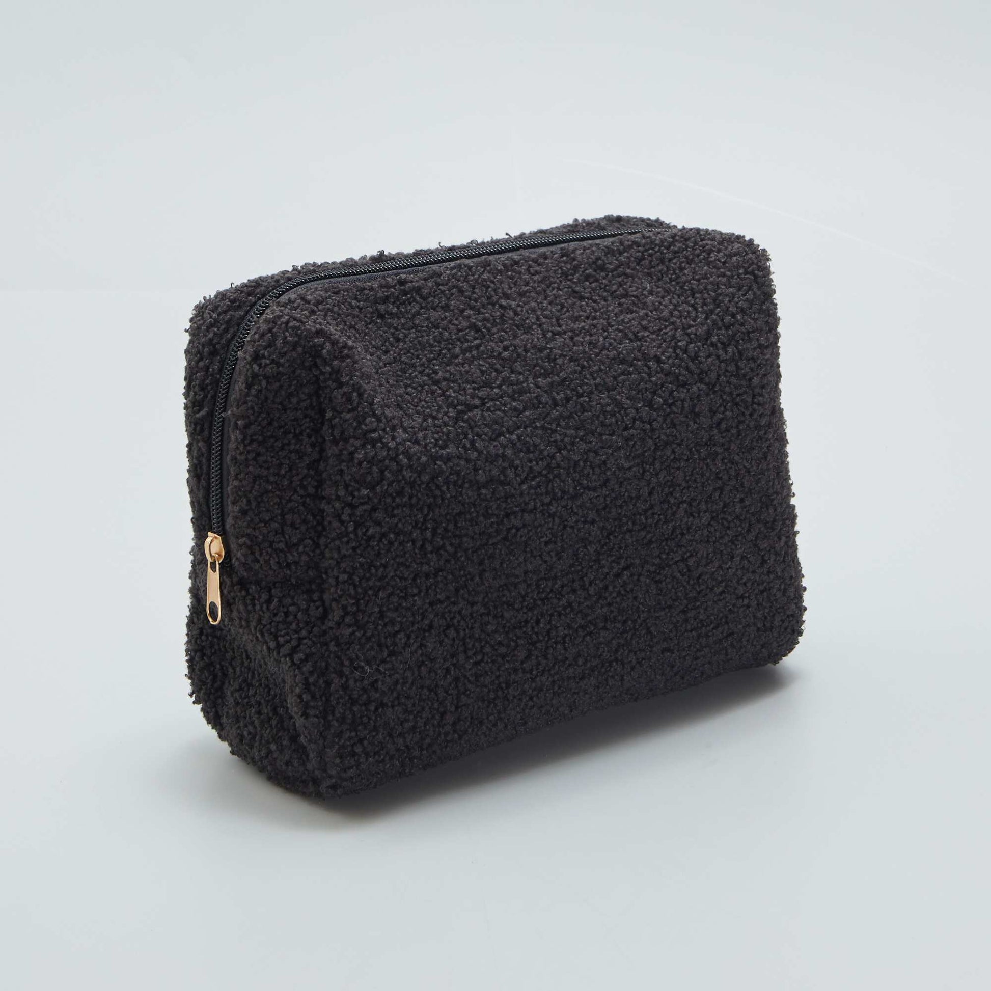 Trousse de toilette en sherpa Noir
