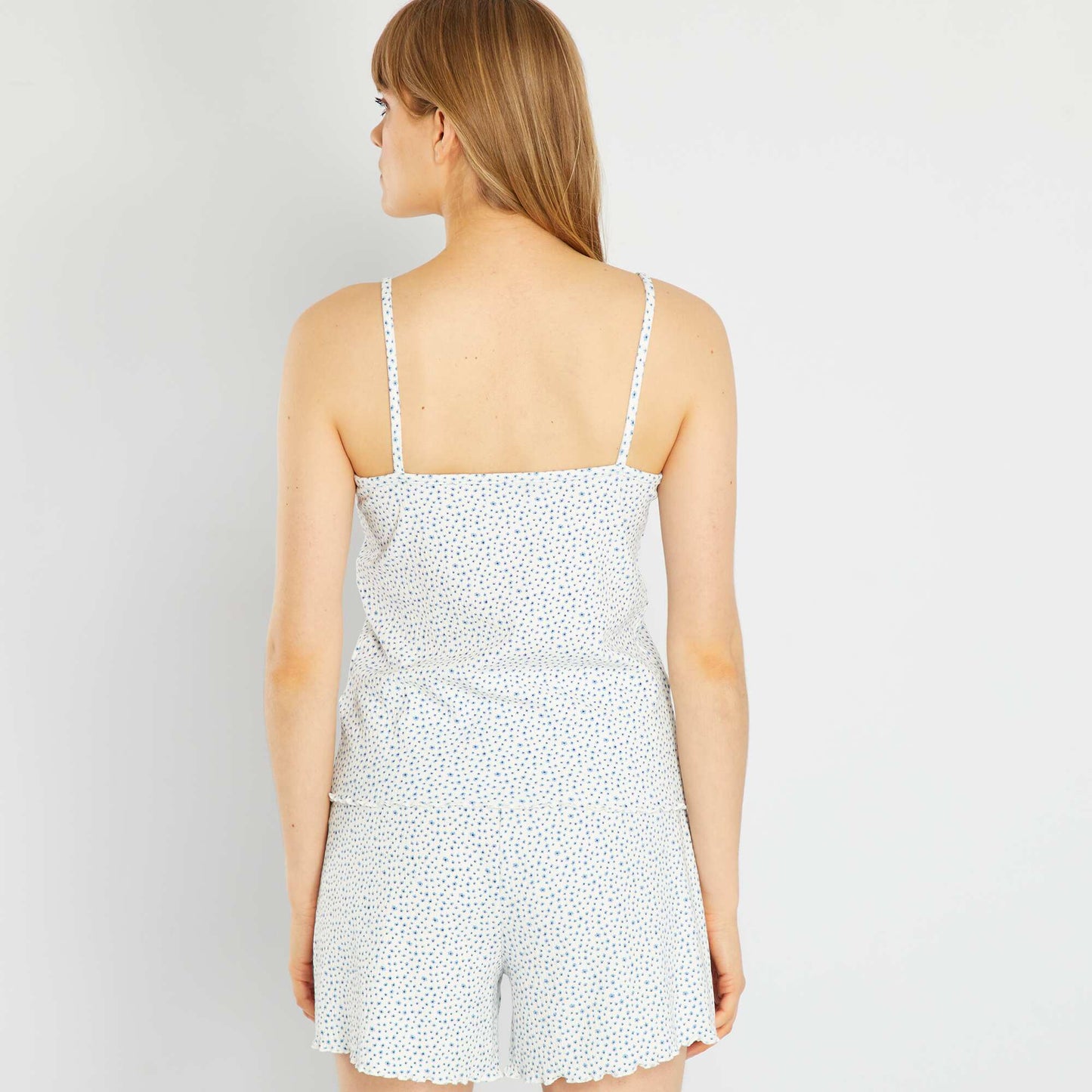 Ensemble pyjama short en maille - 2 pi ces Blanc