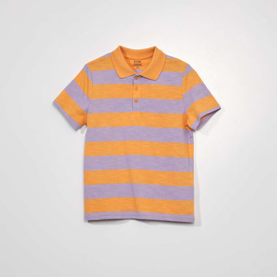 Polo en maille jersey ray Orange/violet