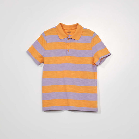 Polo en maille jersey ray Orange/violet