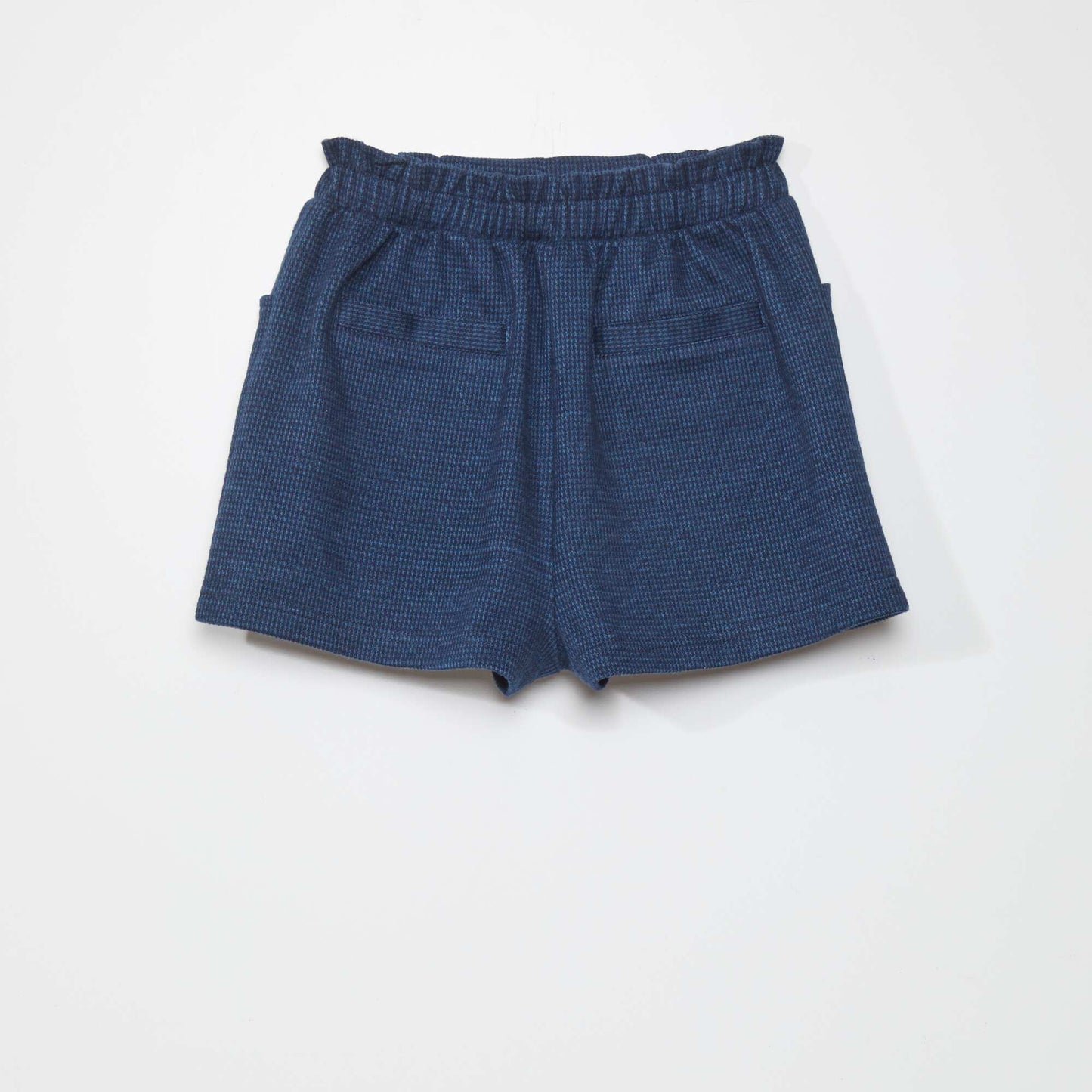 Short avec imprim 'pied de poule' Bleu marine