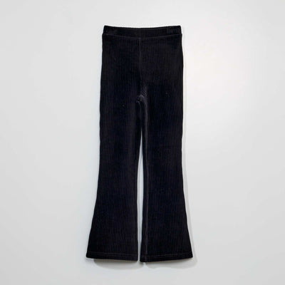 Pantalon flare en velours noir