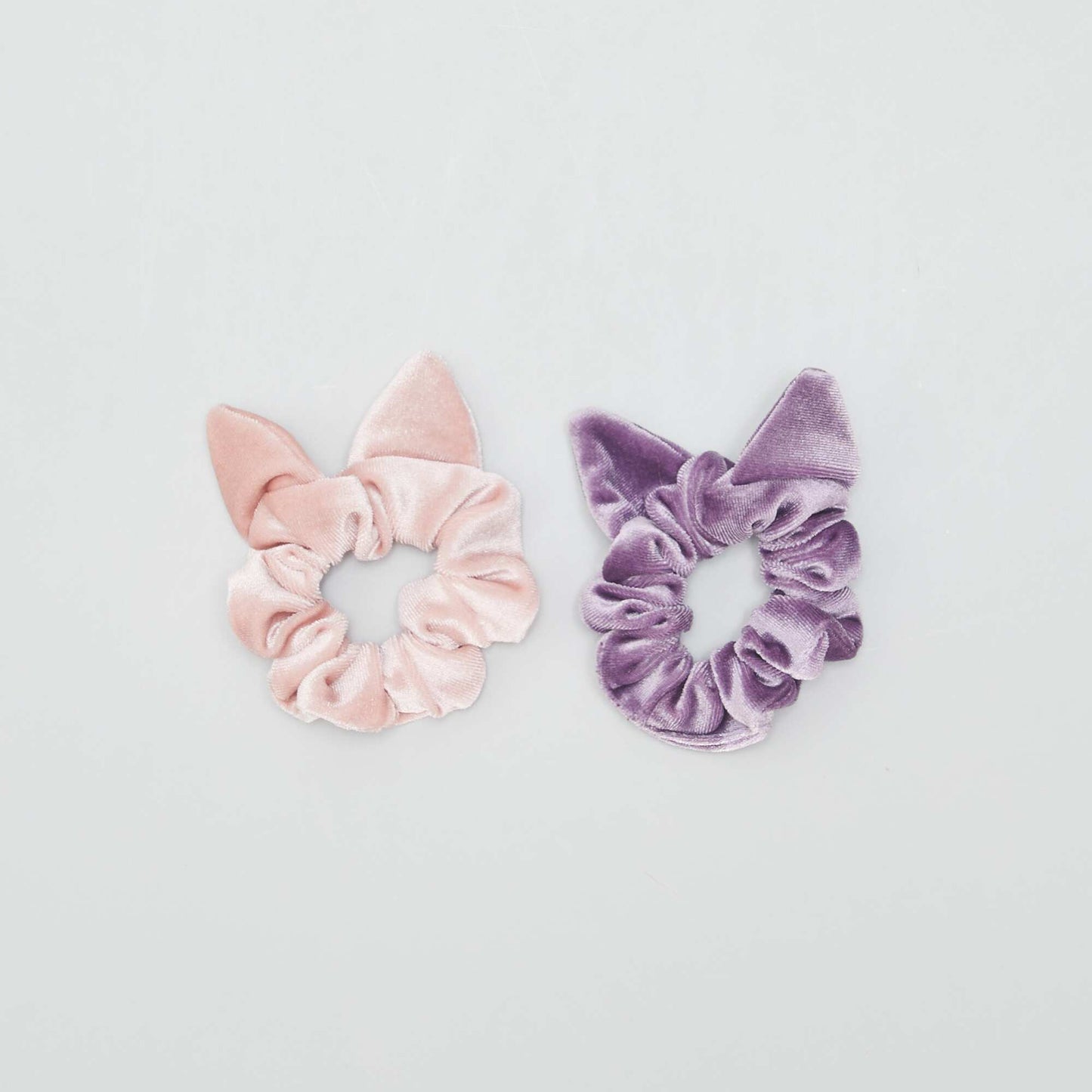 Lot de 2 chouchous en velours Violet/rose