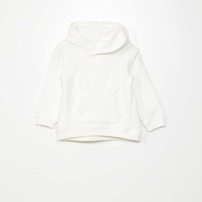 Sweat en molleton avec poche fantaisie - Toujours + de chaleur blanc