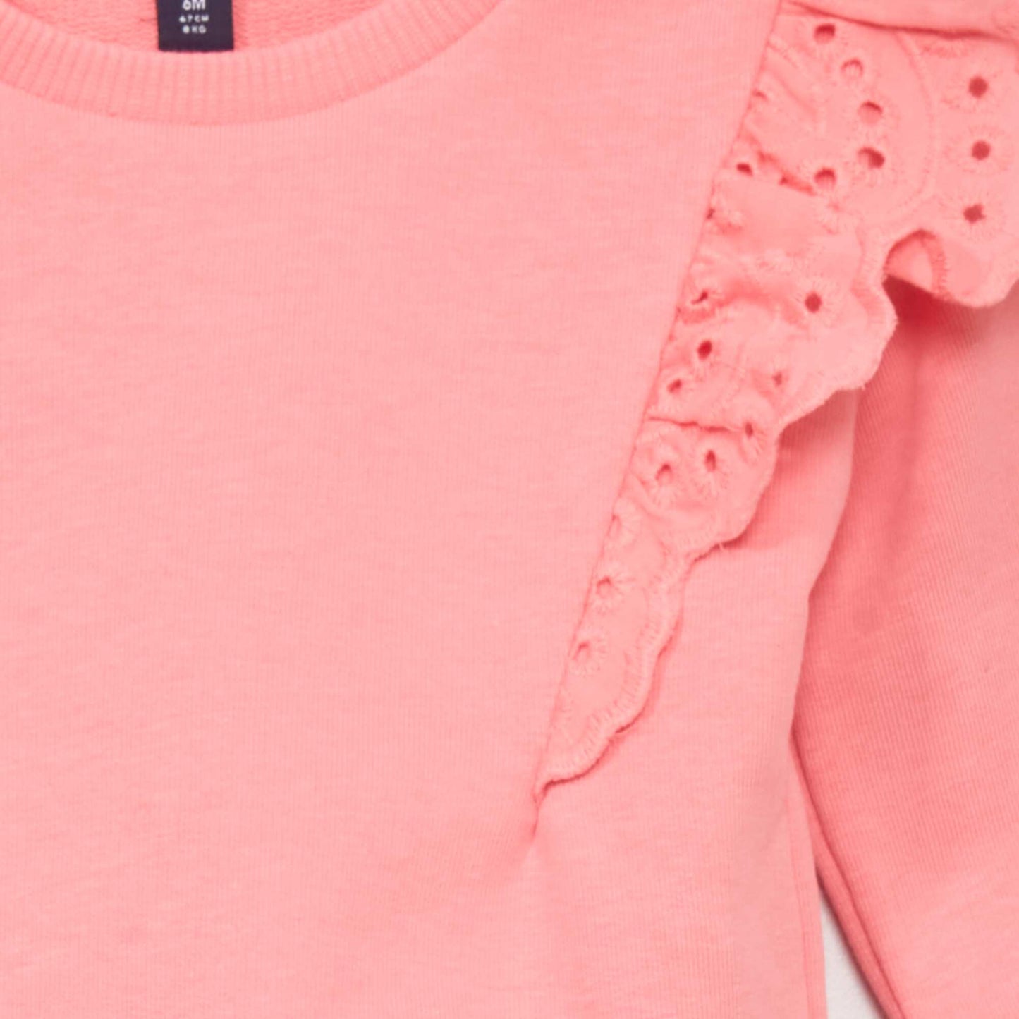 Sweat avec broderie anglaise Rose