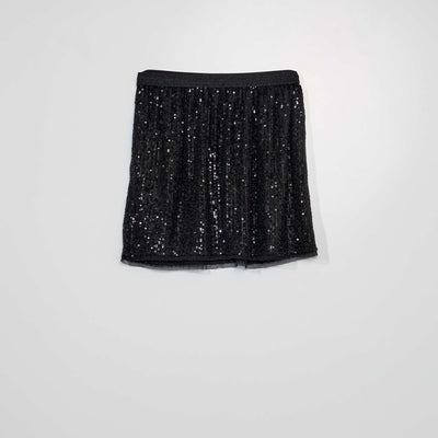 Jupe sequins vas e noir