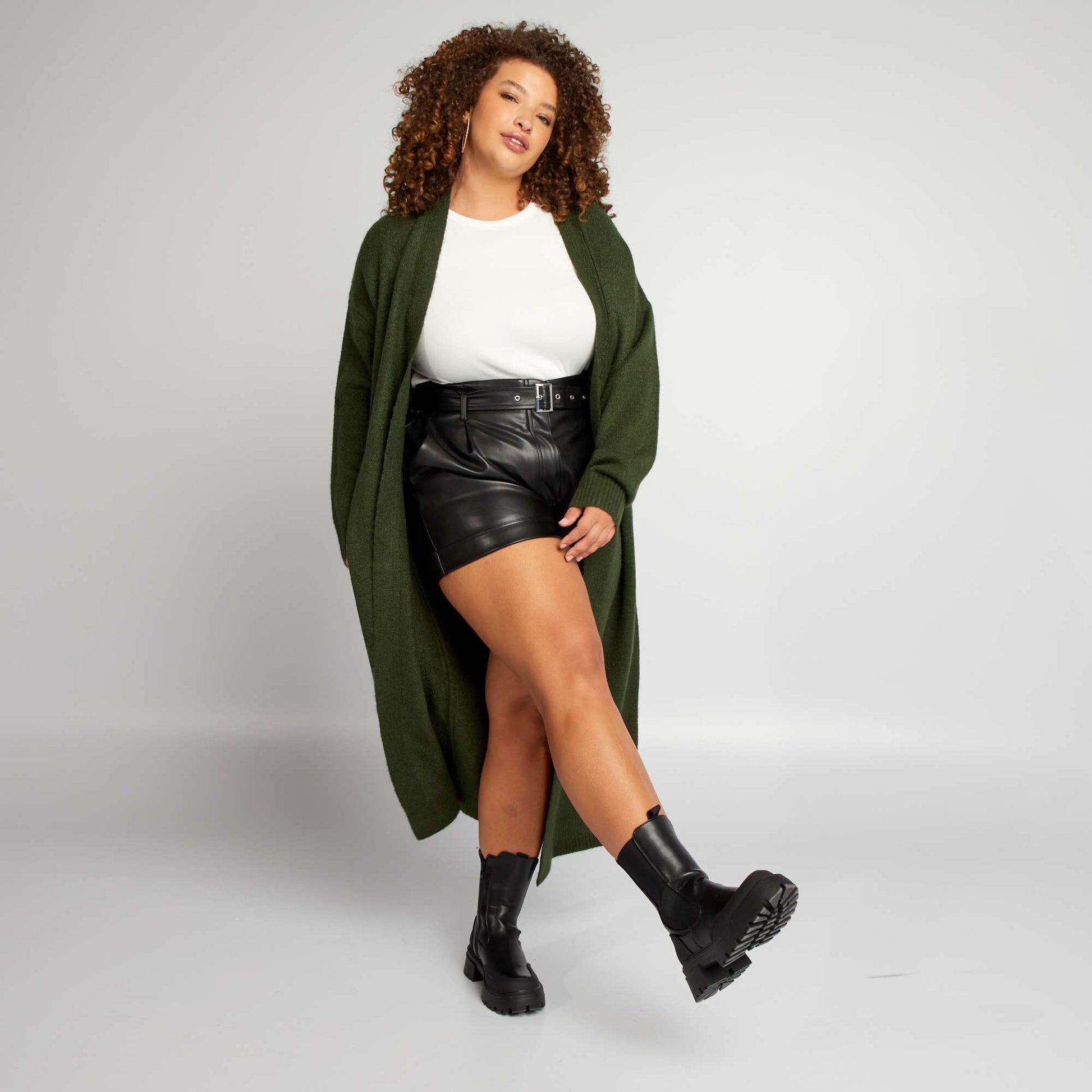 Gilet en maille Vert