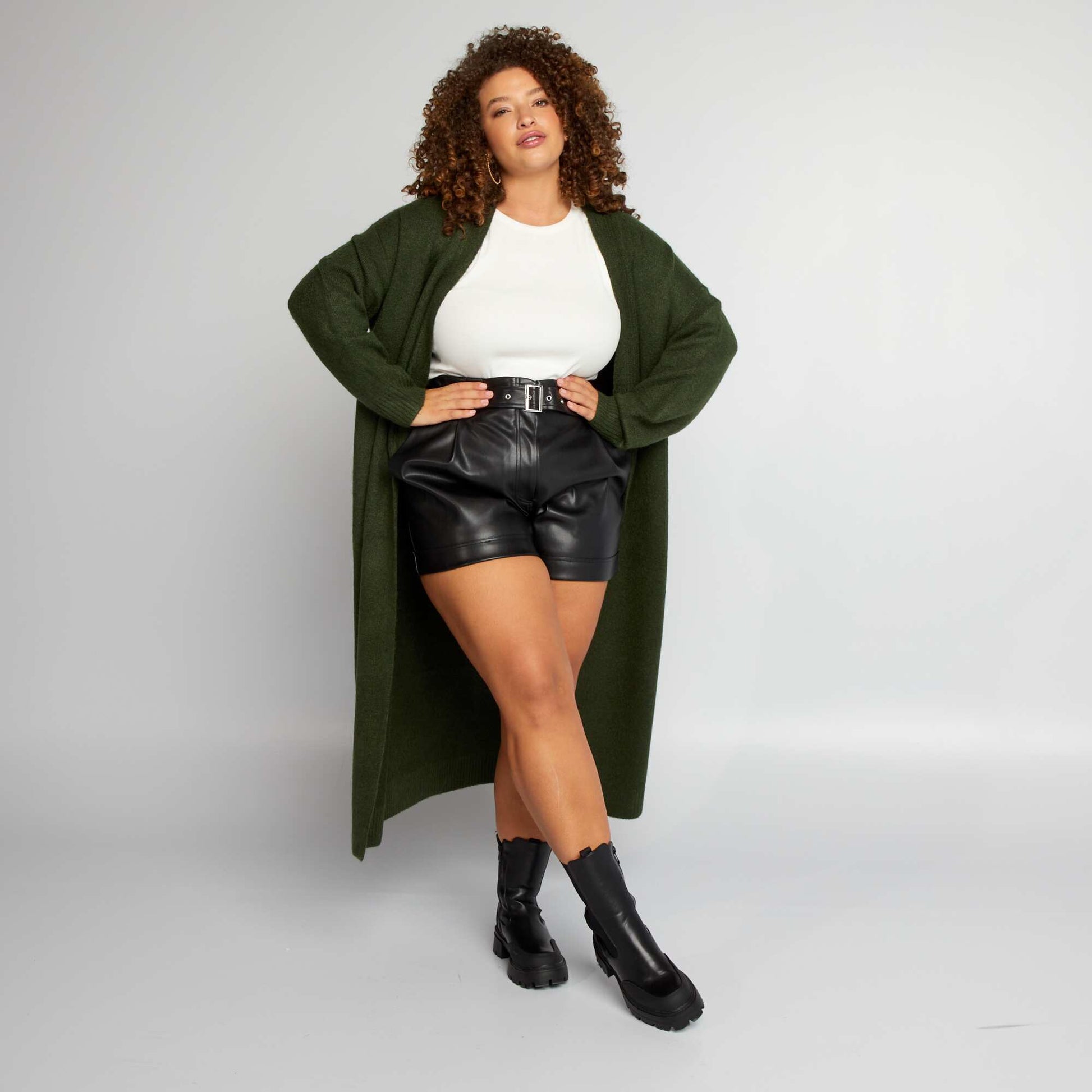 Gilet en maille Vert