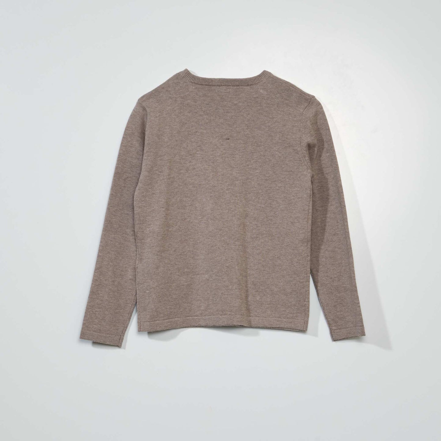 Pull en maille col rond Beige