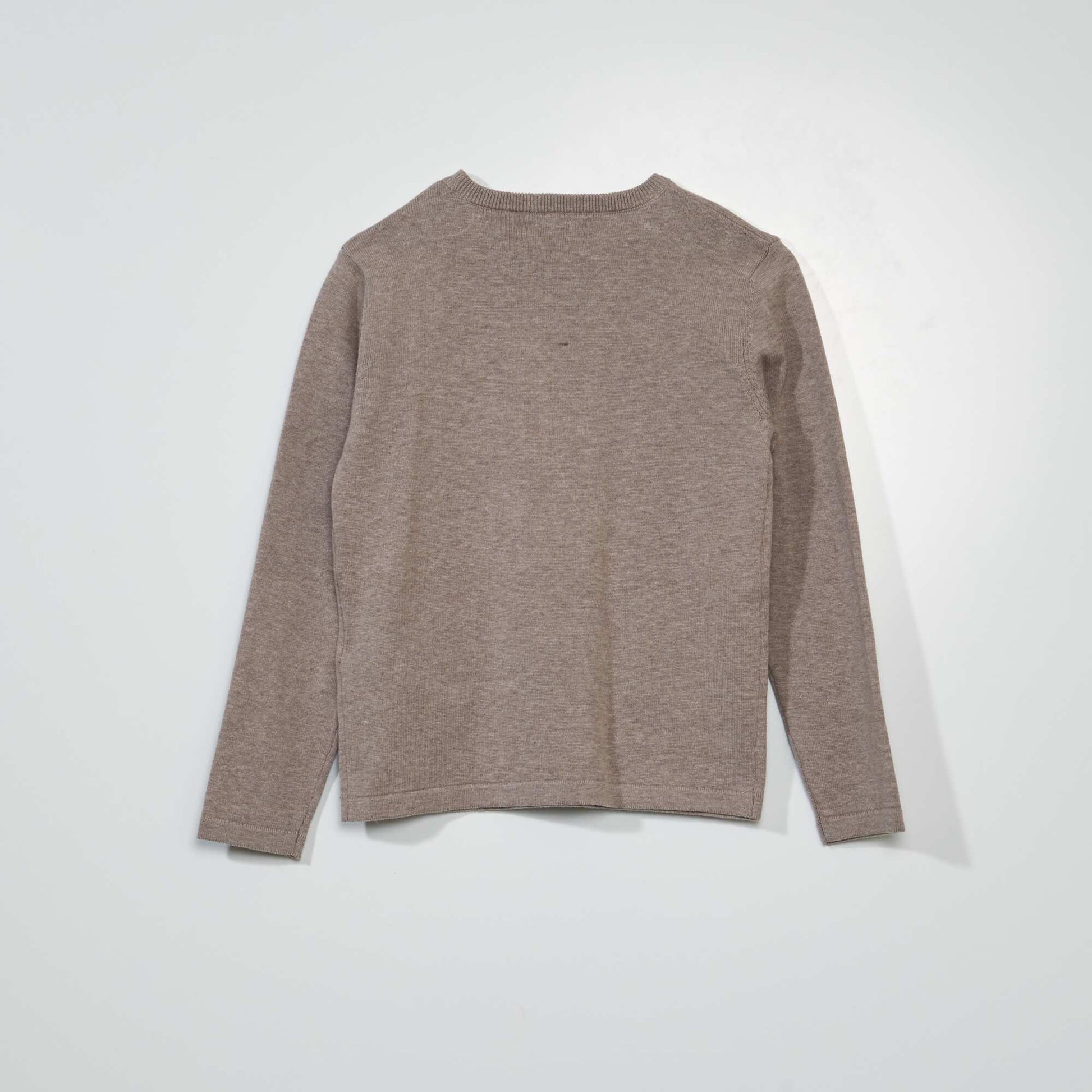 Pull en maille col rond Beige