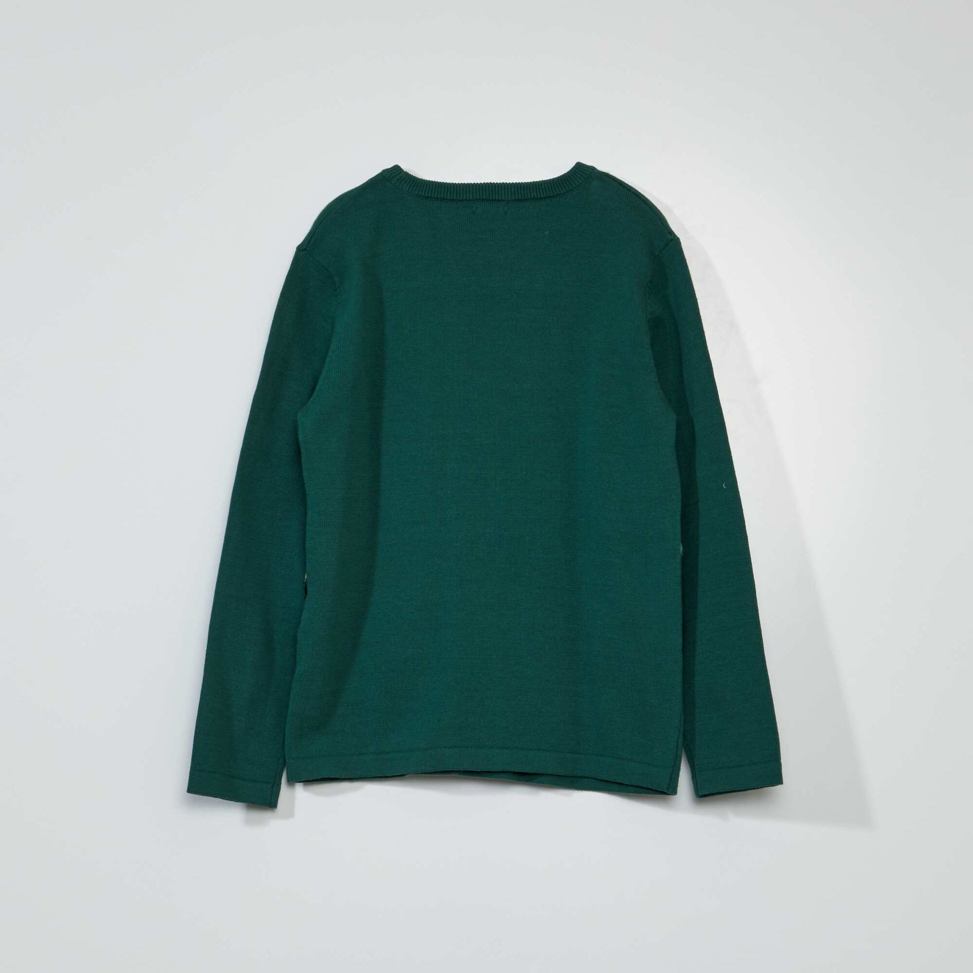 Pull en maille col rond Vert