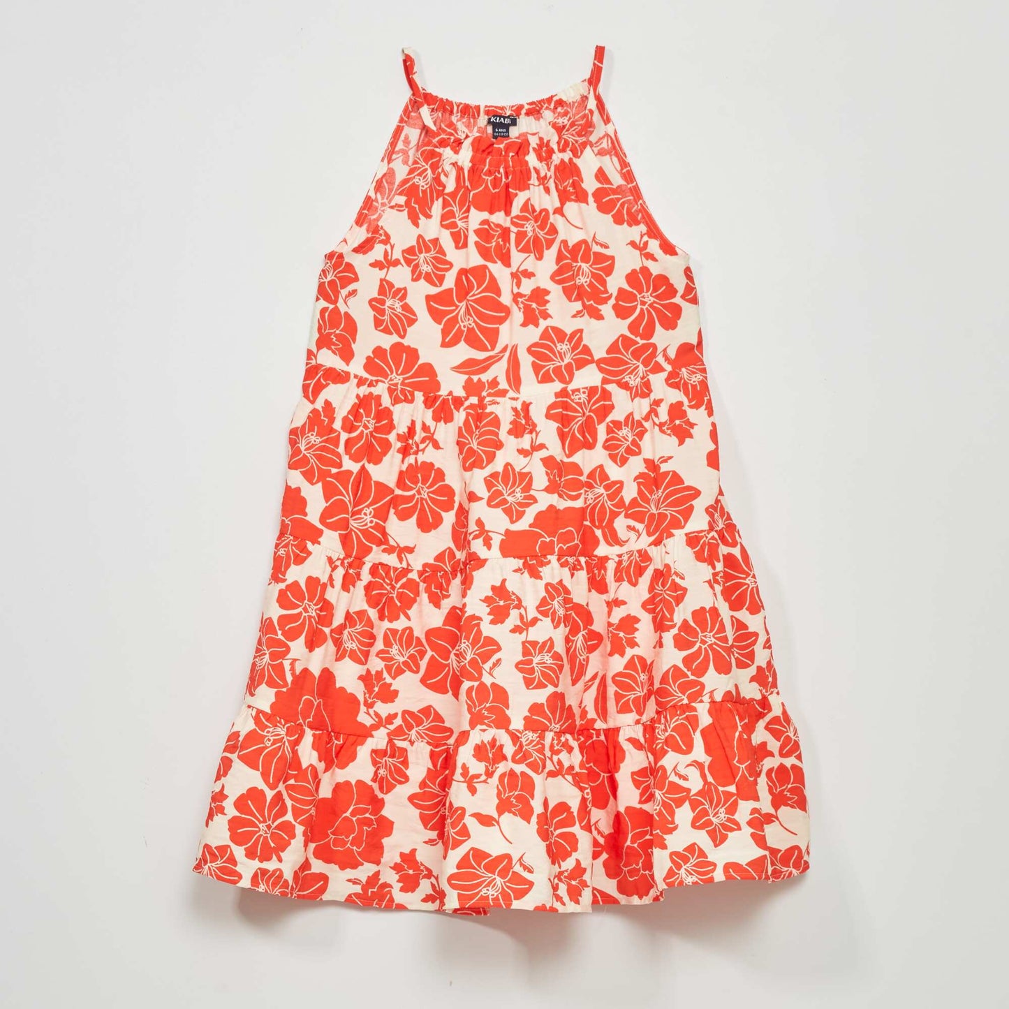 Robe en maille l g re motif ROUGE