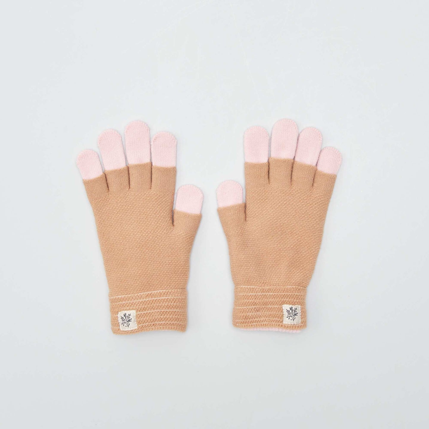 Paire de gants et mitaines - 2 pi ces Rose/marron