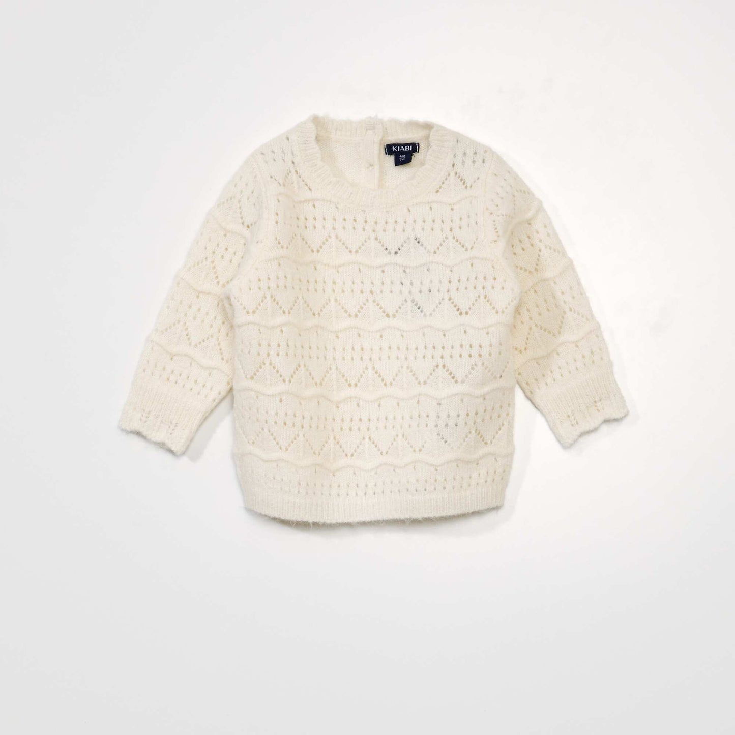 Pull en maille ajour e Blanc