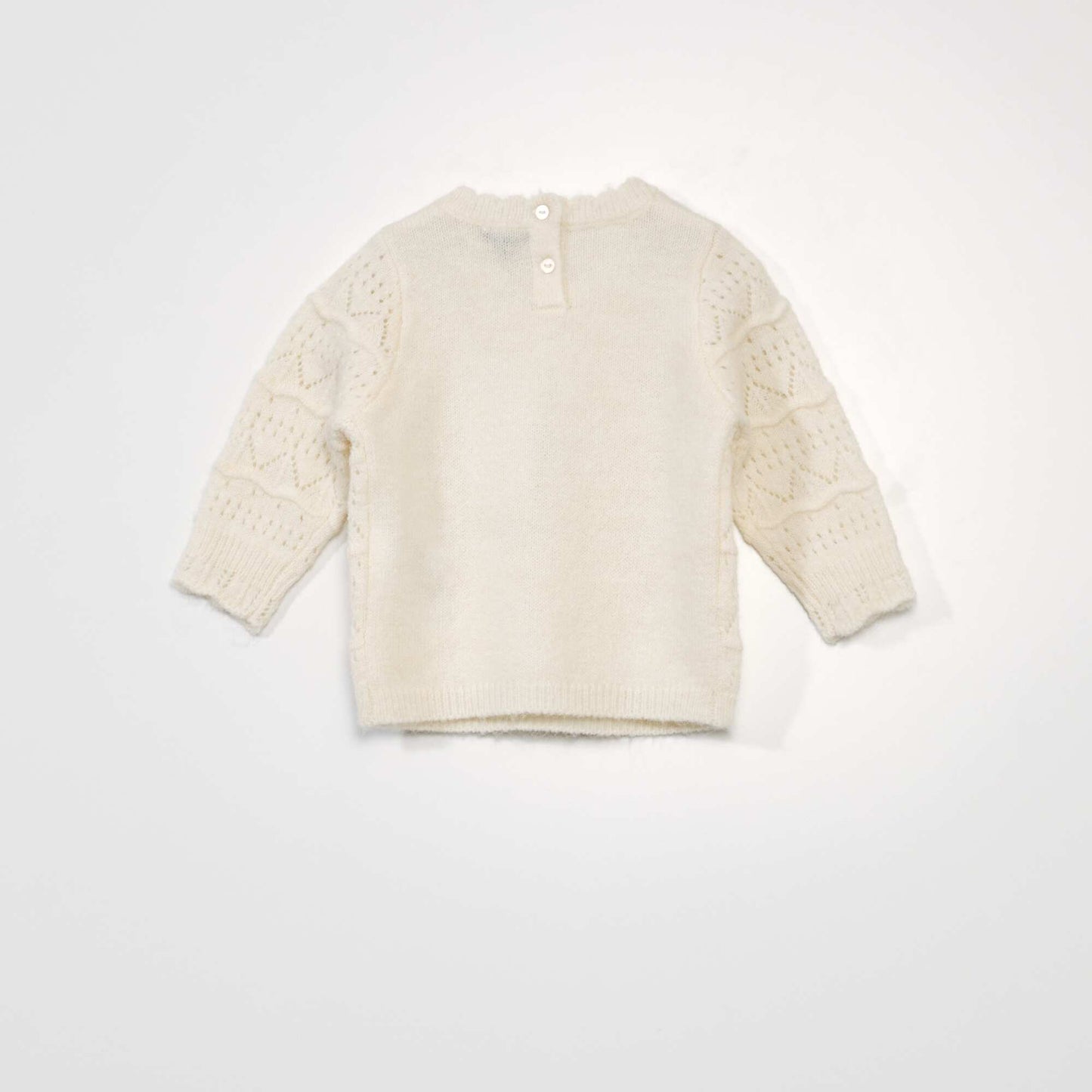 Pull en maille ajour e Blanc