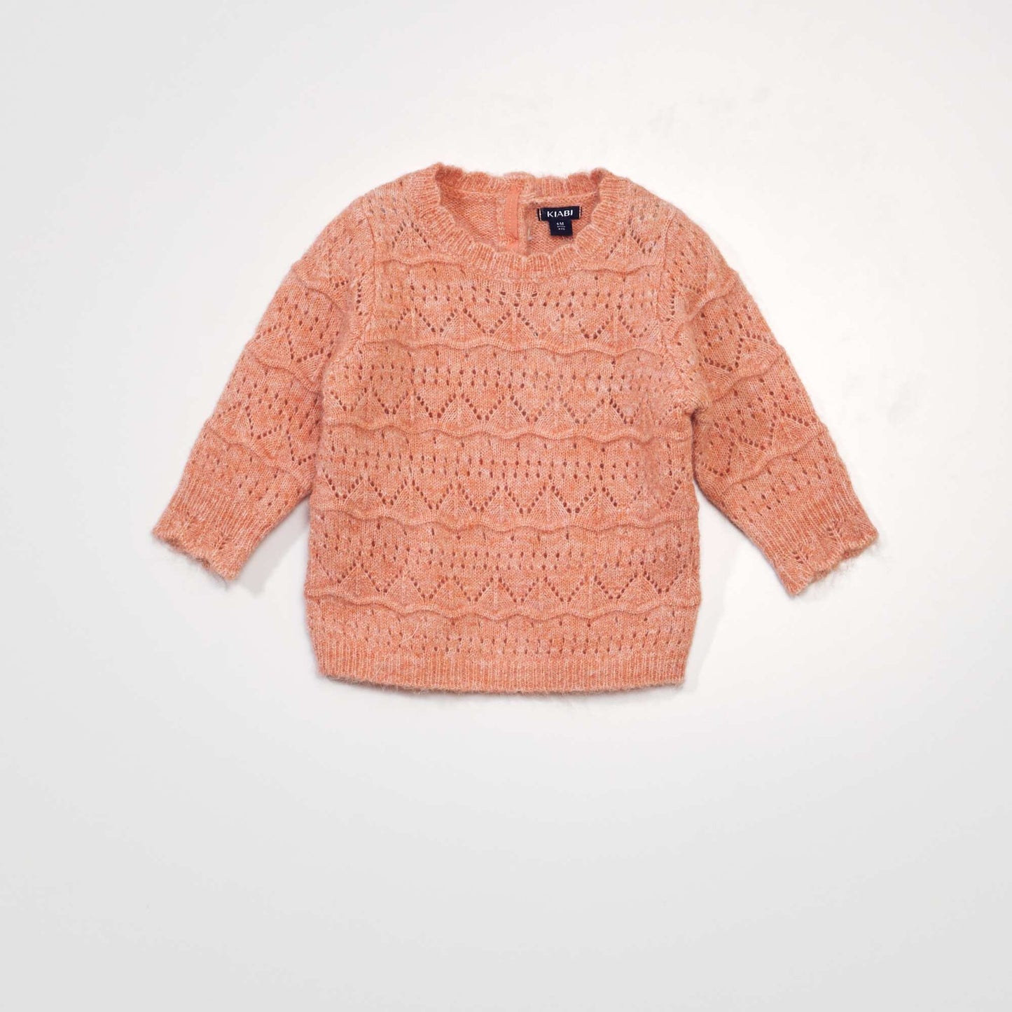 Pull en maille ajour e Orange terracotta